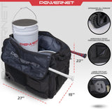PRO Rolling Baseball Coach Bag Caddy | Holds Two Gallon Bucket Balls PowerNet by TrainingNets
