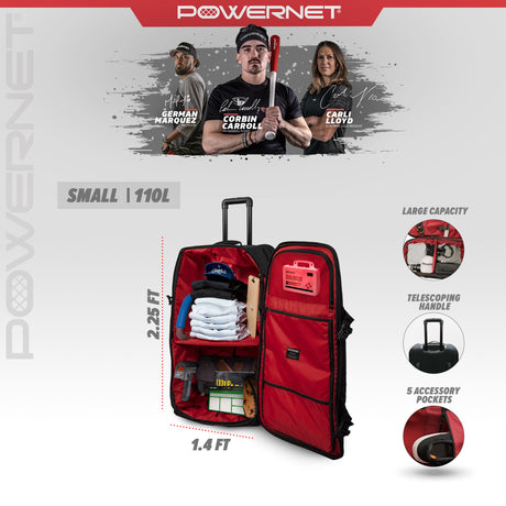 Rolling Duffle Bag with Wheels & Handle Wheeled Bag PowerNet