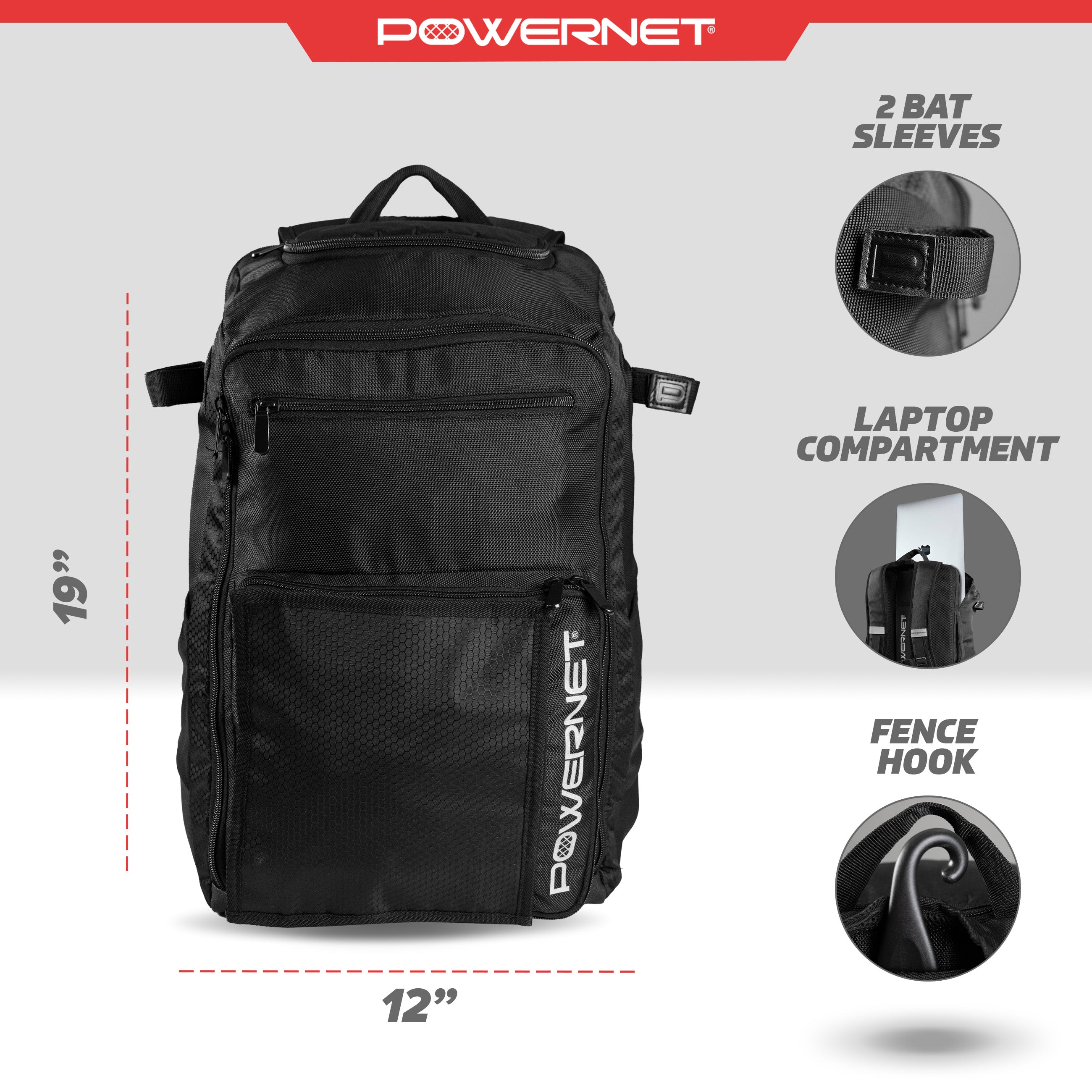 マリ　バッグ無し　BASEBALL PORTE Extra Innings Black Backpack - Pitchers Only