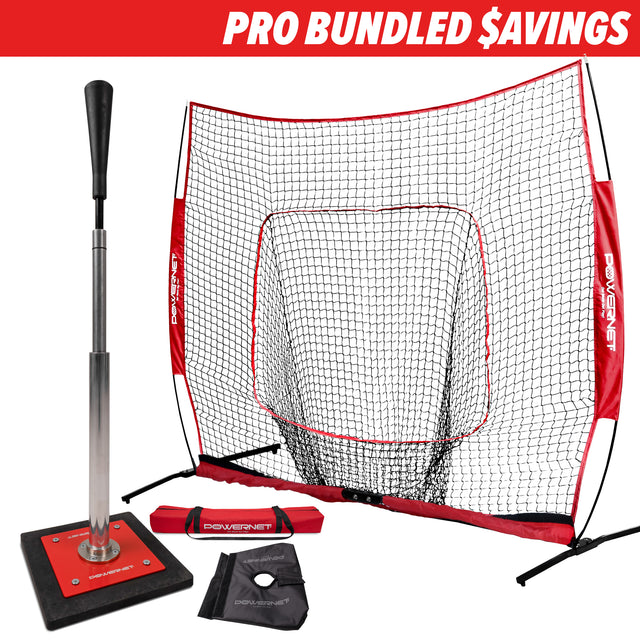 PRO BUNDLE | One-Piece Pro Frame and Tee Bundles PowerNet by TrainingNets 8x8 Net + Pro Tee