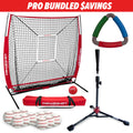 Pro Training Bundle | 5x5 Practice Net, Practice Baseballs & Tri Action Catch Tool