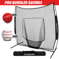 Pro Training Bundle | 7x7 Net, Crushers Training Balls & Practice Baseballs (Black)