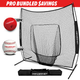 Pro Training Bundle | 7x7 Net, Crushers Training Balls & Practice Baseballs TrainingNets by PowerNet Black