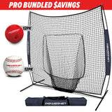Pro Training Bundle | 7x7 Net, Crushers Training Balls & Practice Baseballs TrainingNets by PowerNet Navy