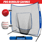 Pro Training Bundle | 7x7 Net, Crushers Training Balls & Practice Baseballs TrainingNets by PowerNet Royal Blue