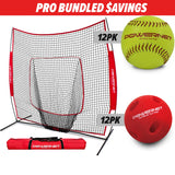 Pro Training Bundle | 7x7 Net, Crushers Training Balls & Practice Softballs TrainingNets by PowerNet