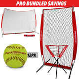 Pro Training Bundle | I-Screen, 12x9 Barrier Net, Ball Caddy & Practice Softballs TrainingNets by PowerNet