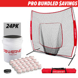 Pro Training Soft Toss Bundle | 7x7 Net, Practice Balls