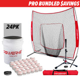 Pro Training Soft Toss Bundle | 7x7 Net, Practice Balls, Tripod Tee