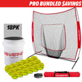 Pro Training Soft Toss Bundle | 7x7 Net, Practice Balls (Softball)