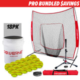 Pro Training Soft Toss Bundle | 7x7 Net, Practice Balls, Tripod Tee