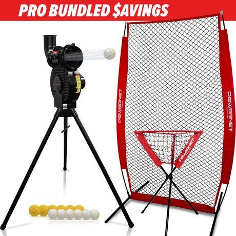 PRO BUNDLE | Launch F-Lite Pitching Machine Kit B TrainingNets by PowerNet