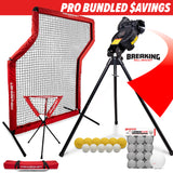 Pro Training Bundle | Breaking Ball Pitching Machine, Z-Screen, Ball Caddy & F-Lite Balls PowerNet by TrainingNets Baseball