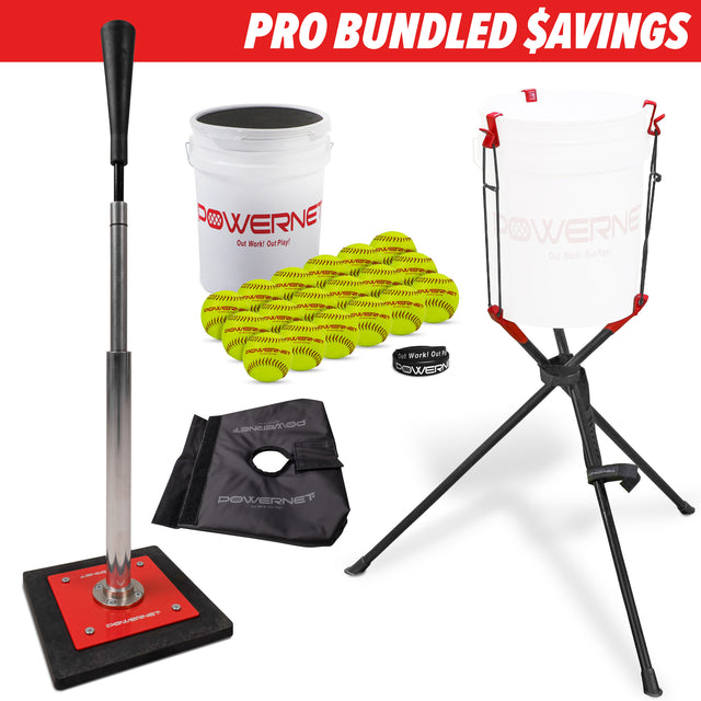 PRO BUNDLE | Pro Tee Softball Bucket Bundle TrainingNets by PowerNet