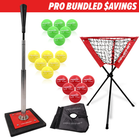PRO BUNDLE | Pro Tee w/ Weighted Balls Bundle TrainingNets by PowerNet