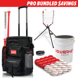 PRO BUNDLE | Wheeled Bucket Organizer Bundles TrainingNets by PowerNet Practice Baseballs + Crushers