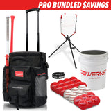 PRO BUNDLE | Wheeled Bucket Organizer Bundles TrainingNets by PowerNet Practice Baseballs + Crushers + 2.8" Weighted Balls