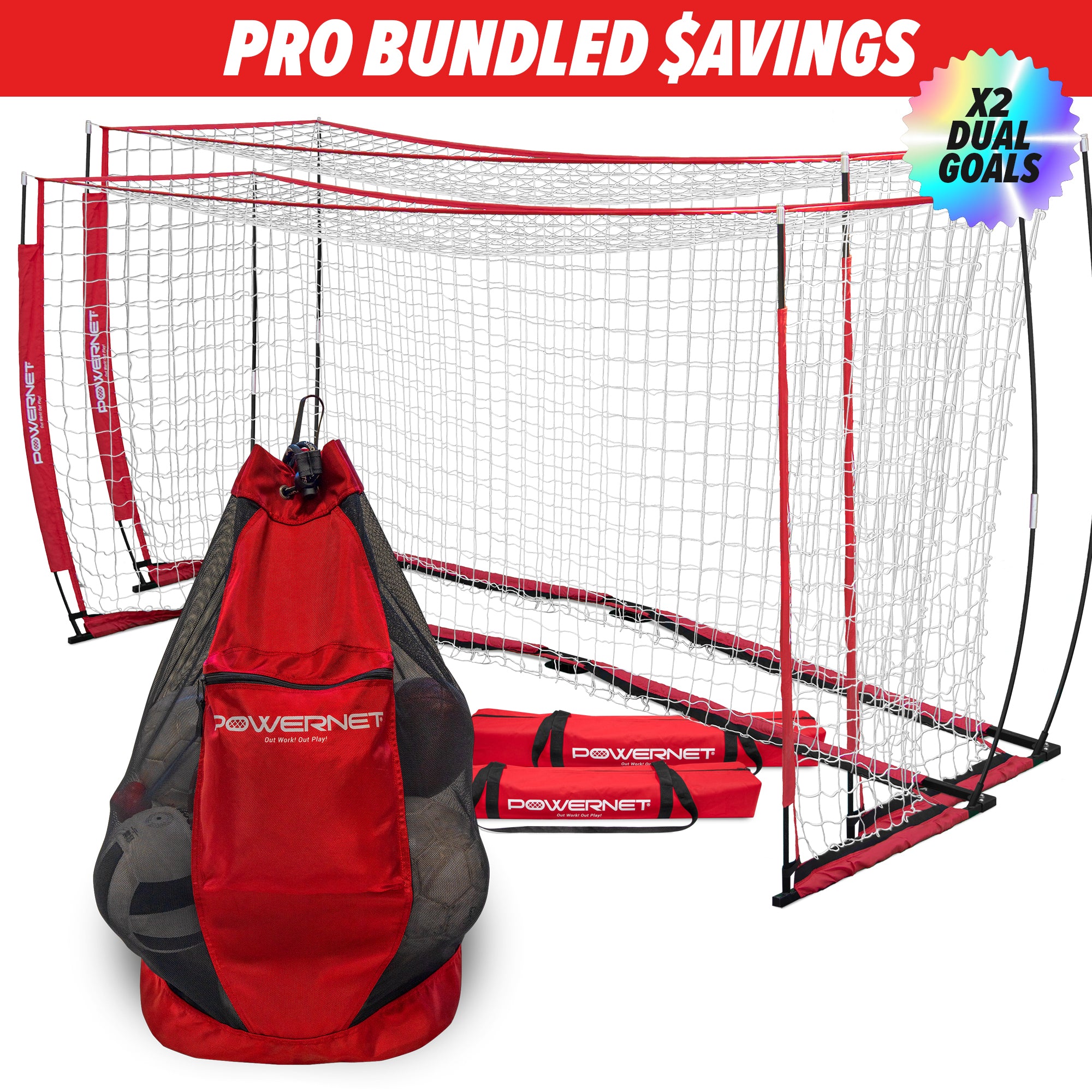 PRO BUNDLE | Dual 12x6 Goals Bundle – PowerNet by TrainingNets