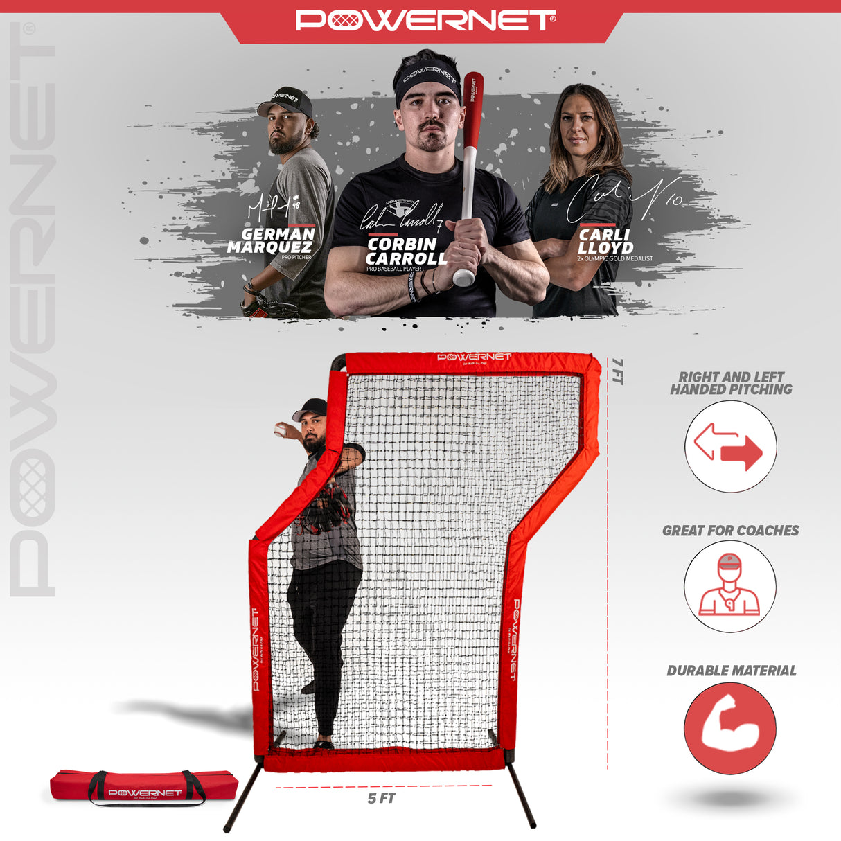 Pro Training Bundle | Breaking Ball Pitching Machine, Z-Screen, Ball Caddy & F-Lite Balls PowerNet by TrainingNets
