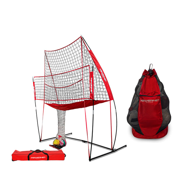 Volleyball Practice Net Station Combo | 8 ft Wide by 11 ft High TrainingNets by PowerNet