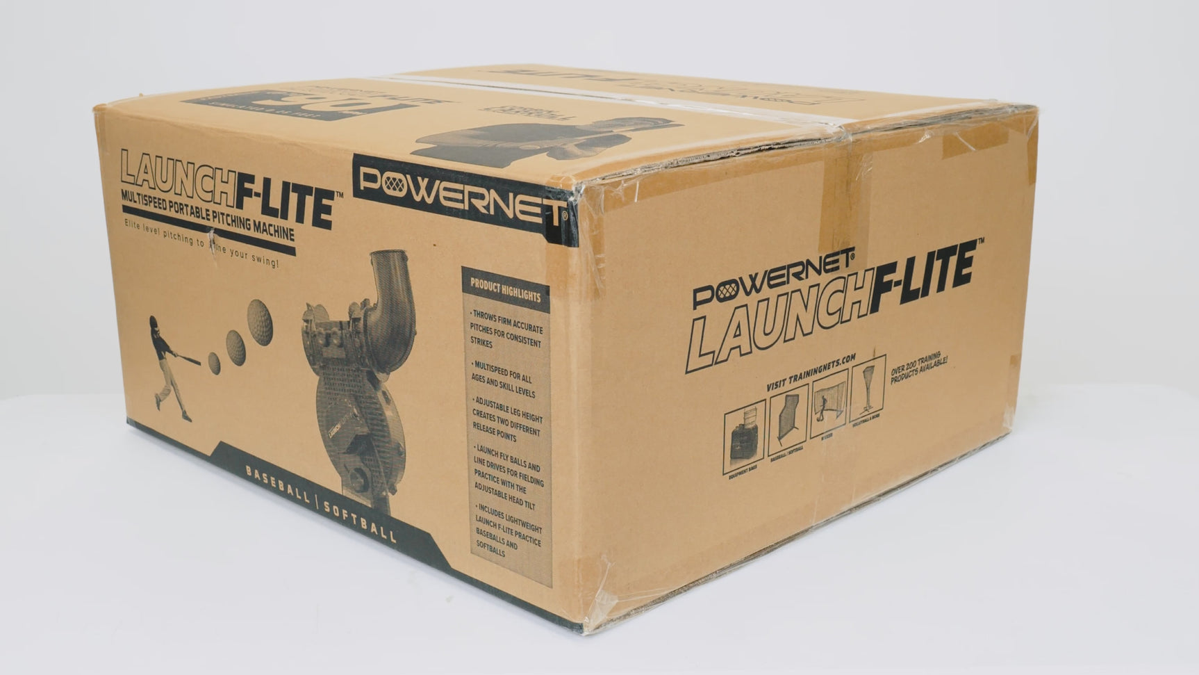 Launch F-Lite Pitching Machine | Simulates up to 90 MPH (V2) Pitching Machine PowerNet