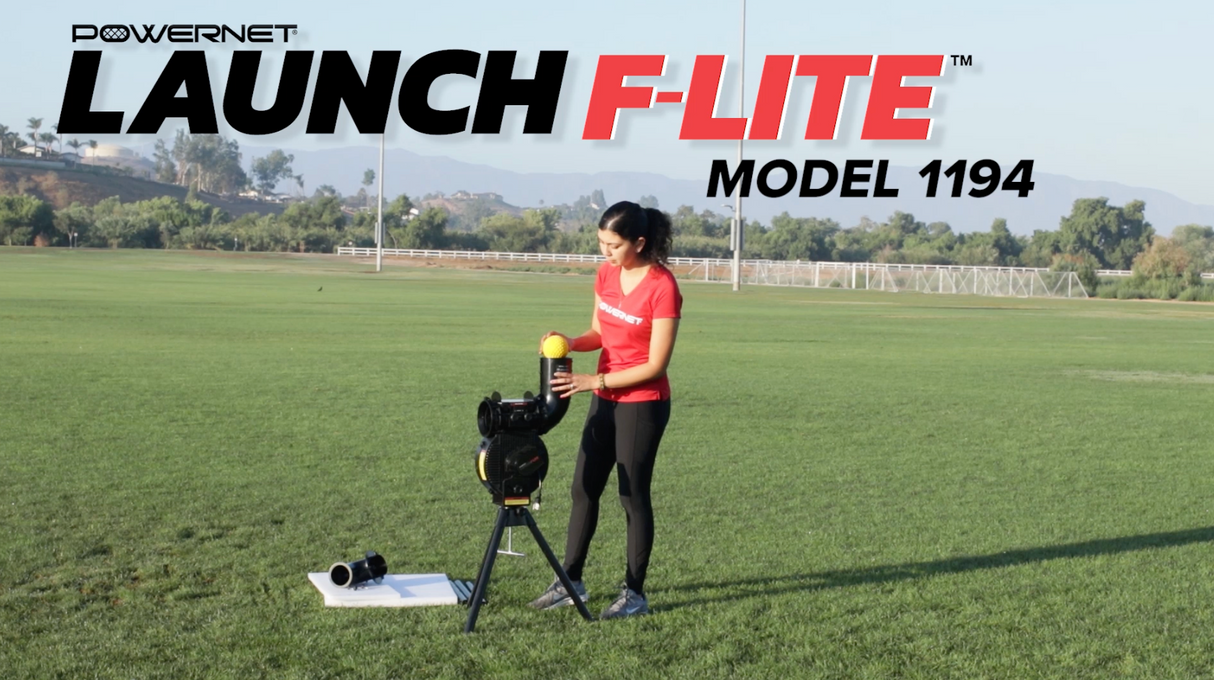 Launch F-Lite Pitching Machine | Simulates up to 90 MPH (V2) Pitching Machine PowerNet
