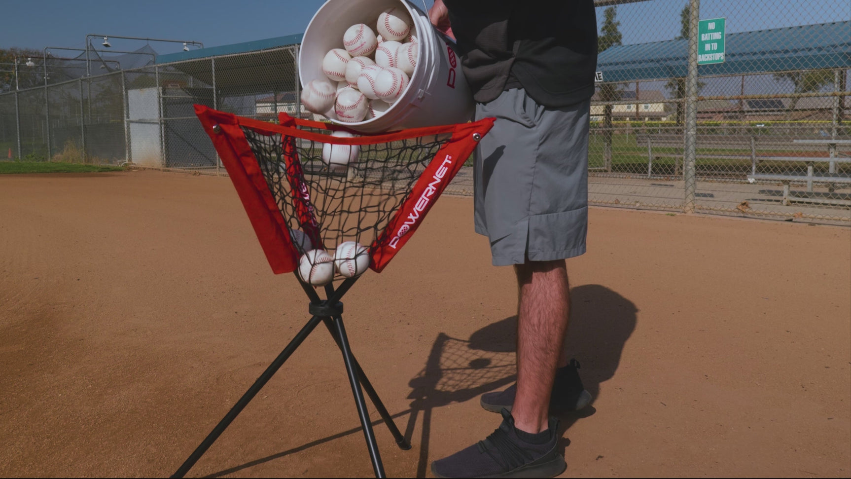 Tripod Ball Caddy for Baseball & Softball Sports PowerNet