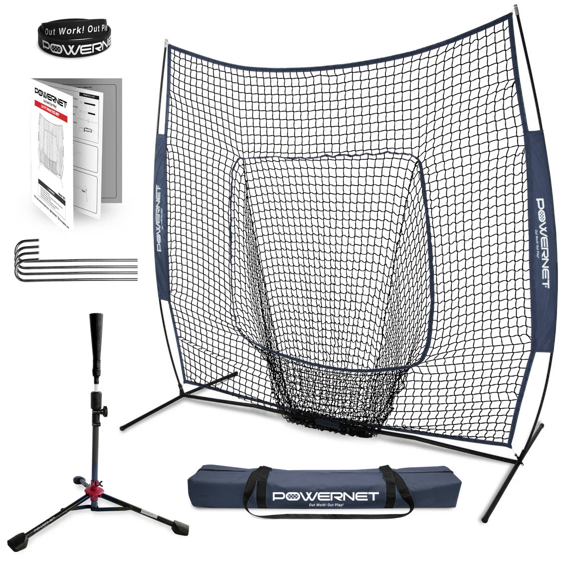 The Original 7x7 FT Training Net & Tee Combo sports PowerNet Navy