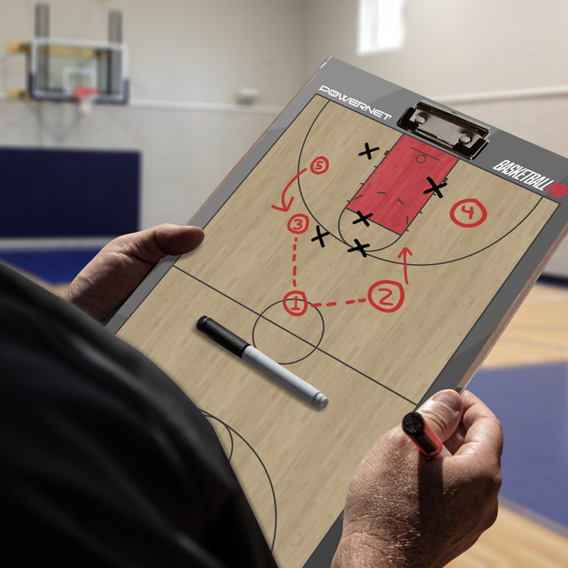 Basketball Coaching Clipboard | Double Sided with Fence Clip