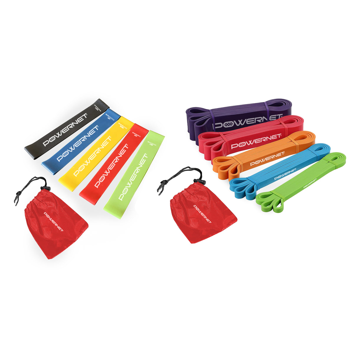 Training Resistance Loop Exercise Bands Resistance Band PowerNet Combo Bundle