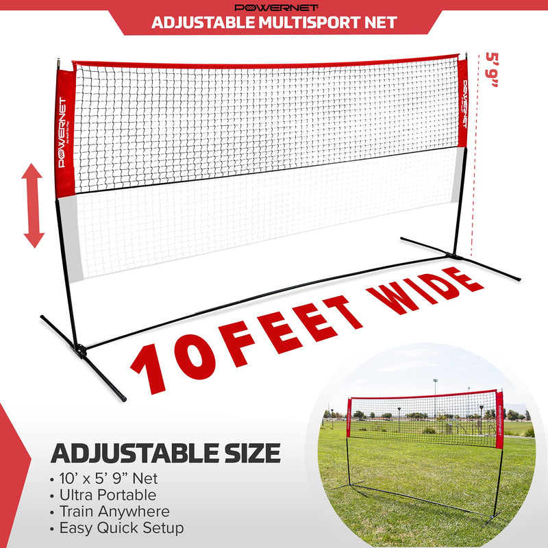 Portable Badminton, Tennis, Volleyball, Pickleball Net 10x3 FT