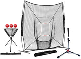 8x8 Practice Net and Portable Tee Bundle Baseball Practice Nets PowerNet Black