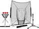 8x8 Practice Net and Portable Tee Bundle Baseball Practice Nets PowerNet Black