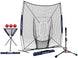 8x8 Practice Net and Portable Tee Bundle Baseball Practice Nets PowerNet Navy
