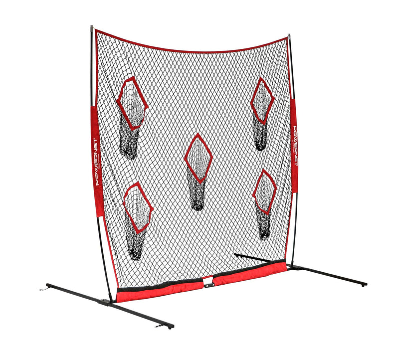 Football QB Pass Accuracy Trainer | 8' x 8' Portable Passing Net w/ 5 Target Pockets