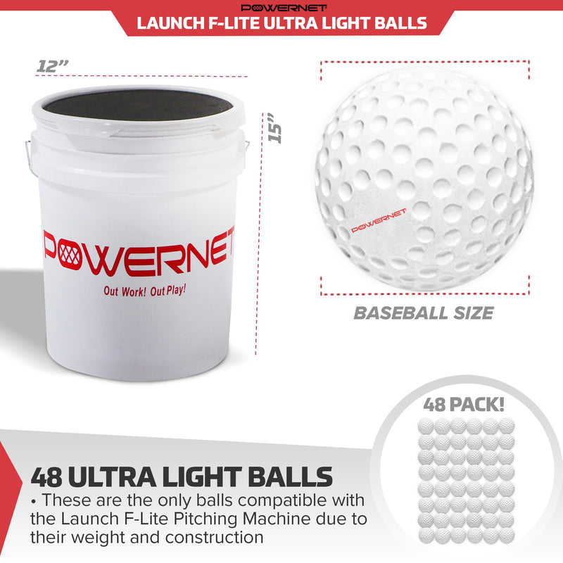 Launch F-lite Ultra Light Dimpled Balls Coaching Bucket