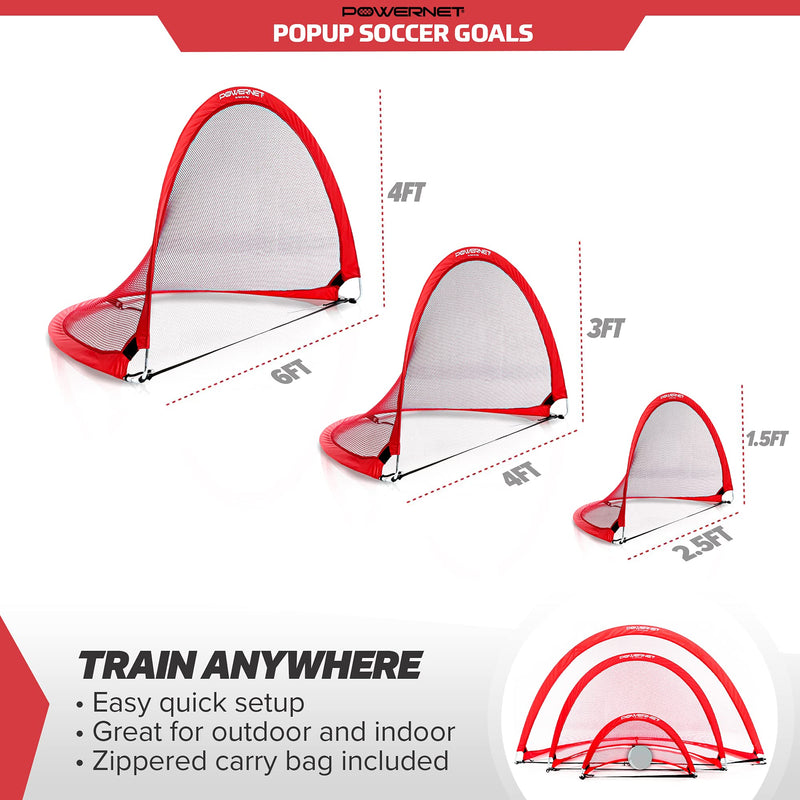 Popup Soccer Goals Portable Net 2 Goals + 1 Carrying Bag