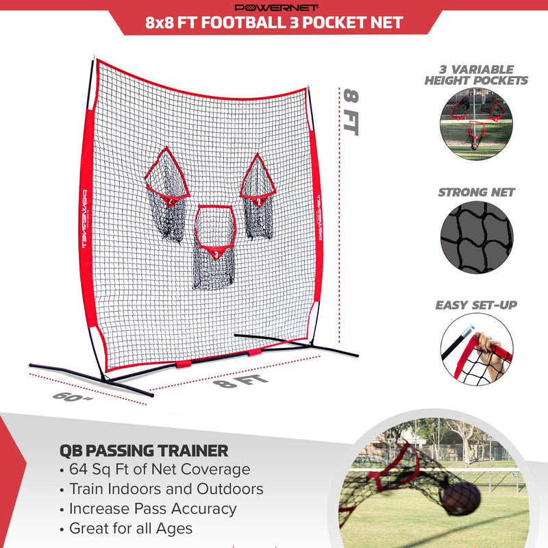 8x8 FT Football 3 Pocket Net