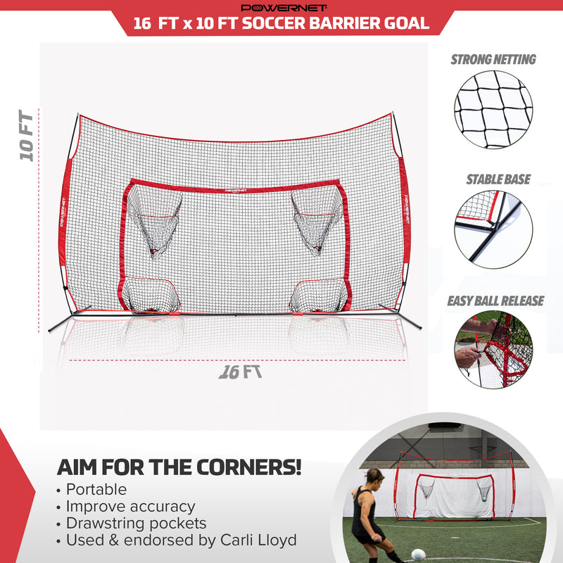 16x10 Ft Soccer Goal Combo Barrier
