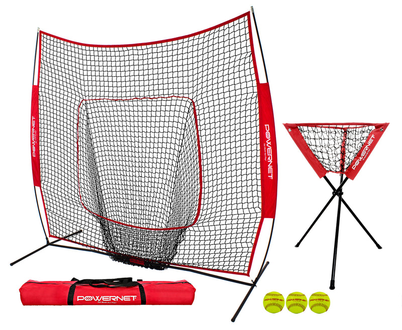 7x7 Practice Net & Softball Bundle