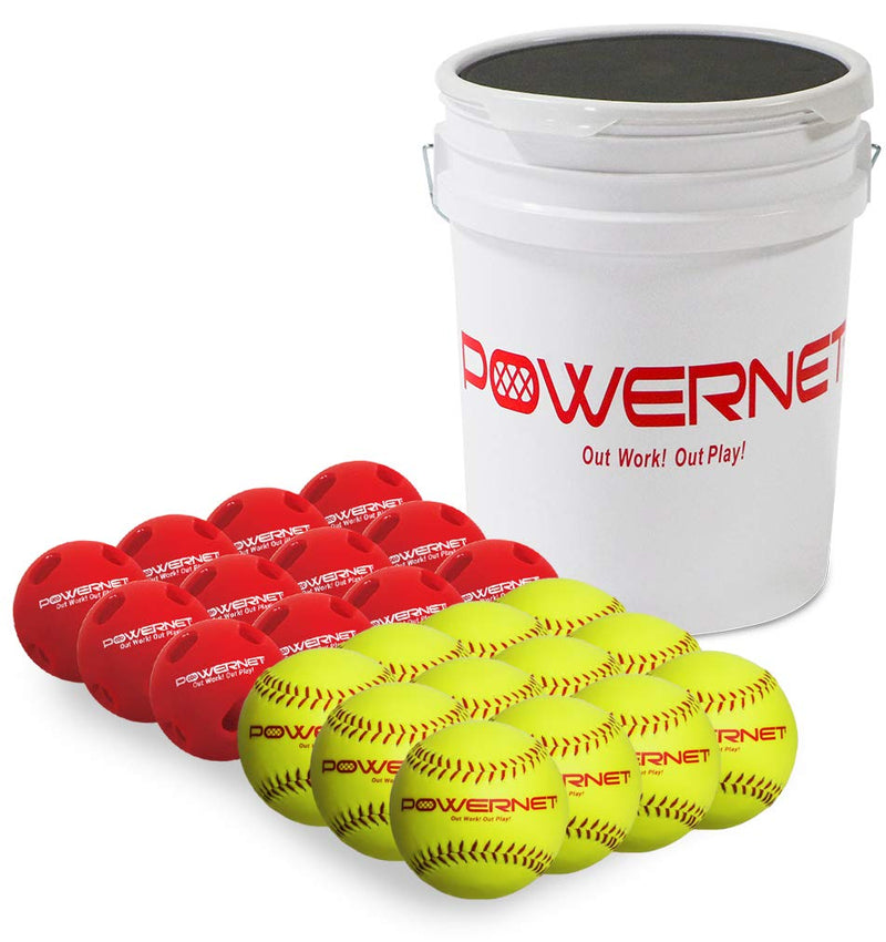 Softball Bucket Bundle | Softballs + Crushers