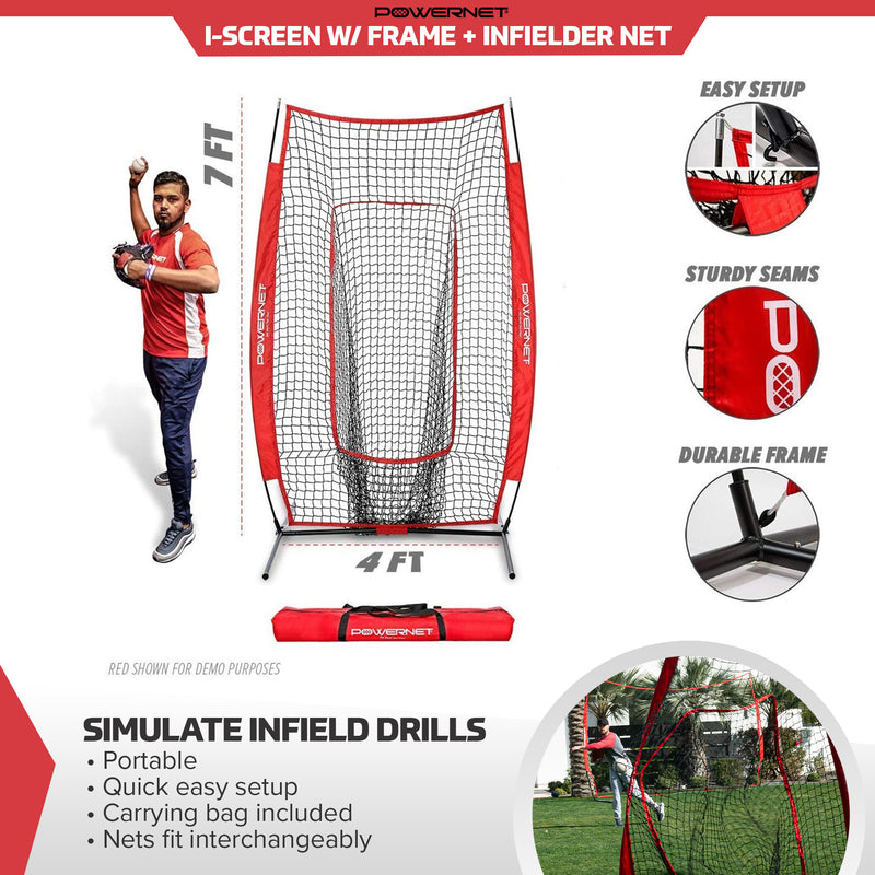 I-Screen w/ Frame + Infielder Net Bundle