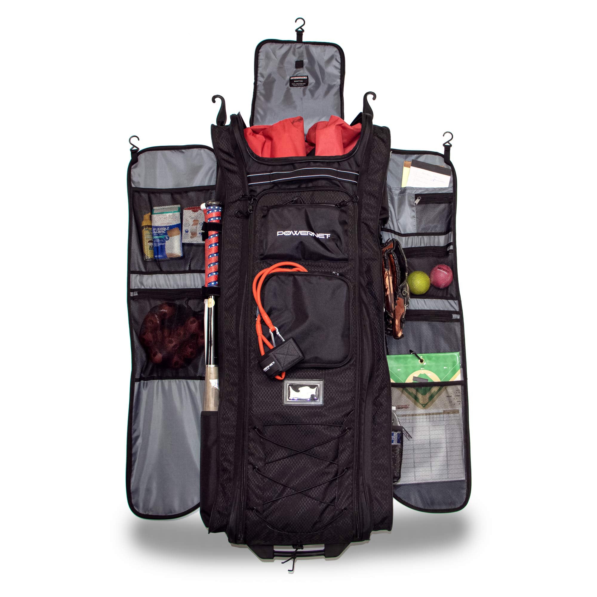 Powernet All Gear Transporter Rolling Equipment Bag for Coaches B007