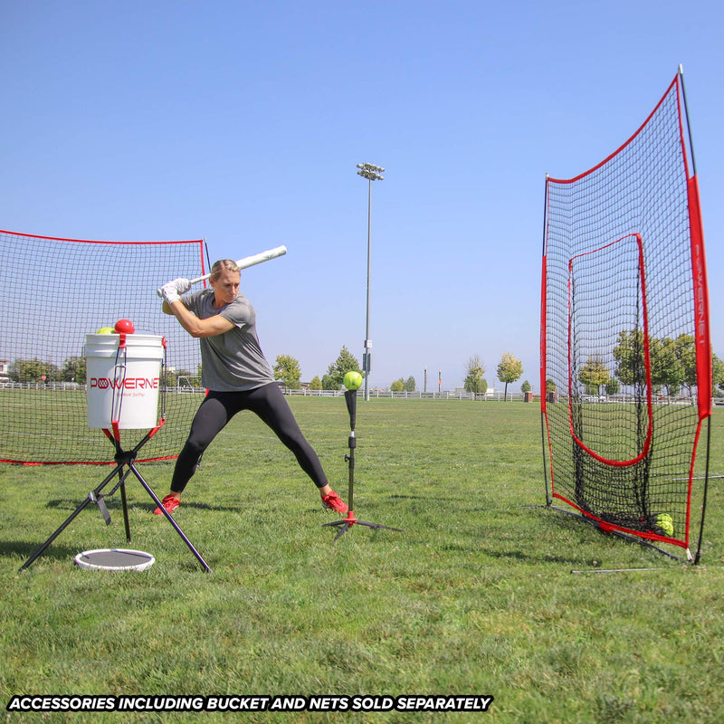 Baseball Softball Deluxe (2.5 lbs) Batting Tee + Bucket Caddy Lifter Bundle