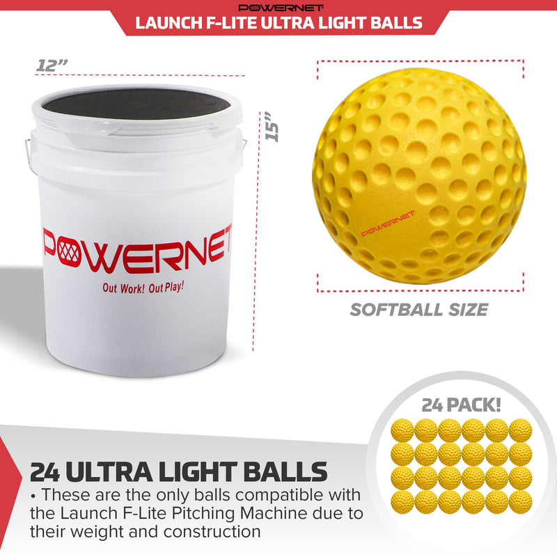 Launch F-lite Ultra Light Dimpled Balls Coaching Bucket